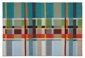 Wallace + Sewell Feilden Merino Lambswool Block Throw (Turquoise)