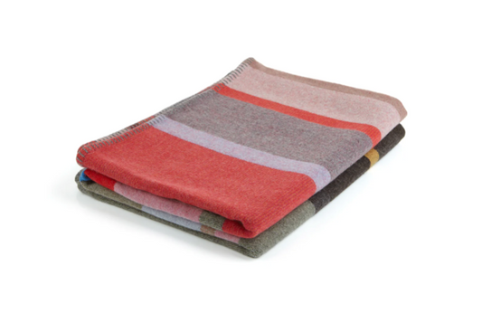 Wallace + Sewell Lasdun Merino Lambswool Block Throw (Red)