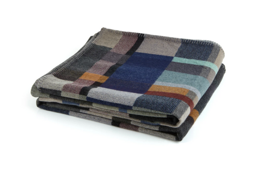 Wallace + Sewell Merino Lambswool Block Throw Erno (Dark)