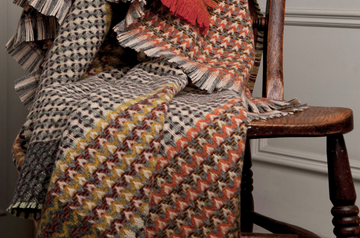 Wallace+Sewell Yosemite Shetland Wool Ripple Throw (Peach)