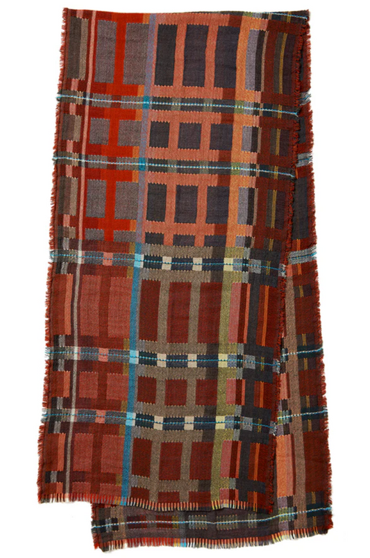 Wallace+Sewell Sedge Scorch Wool Wrap Scarf (Red)