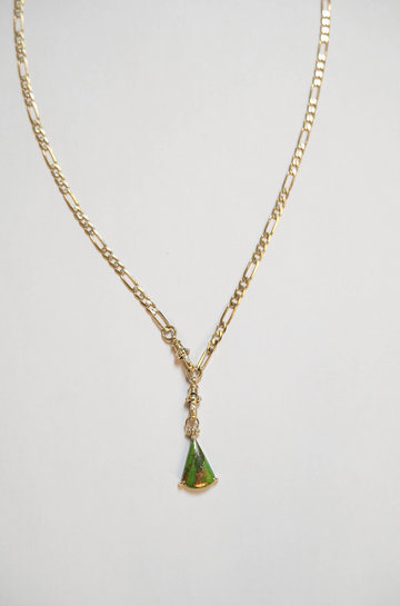 Metier London Flats Necklace with Green Turquoise Orion Plaque