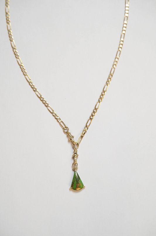 Metier London Flats Necklace with Green Turquoise Orion Plaque