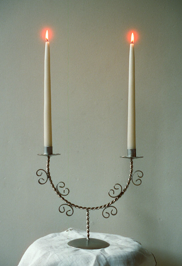 Sophie Lou Jacobsen Silver Cast Aluminum Twist Candelabra