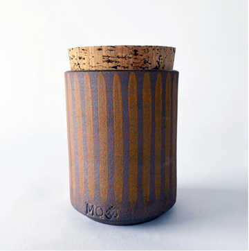 MQuan Studios Tall Yellow Striped Canister