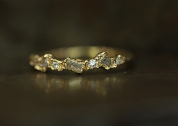 Ellis Mhairi Cameron Grey & Yellow Diamond Half Eternity Scatter Ring