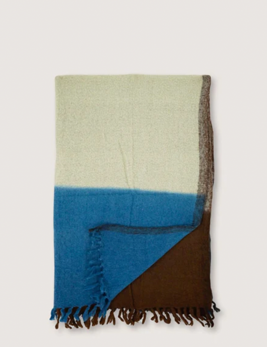 Moismont Wool Blanket no.83 Khaki/ Ink Blue