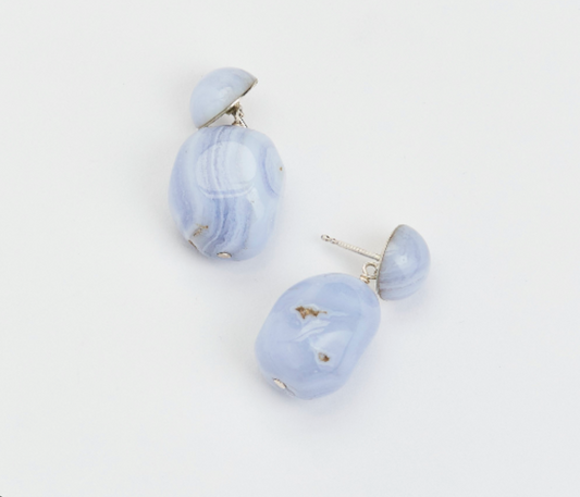 Mussels and Muscles Chalcedony Pebble Earrings