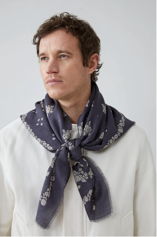 moismont scarf no. 797 Grey/Blue