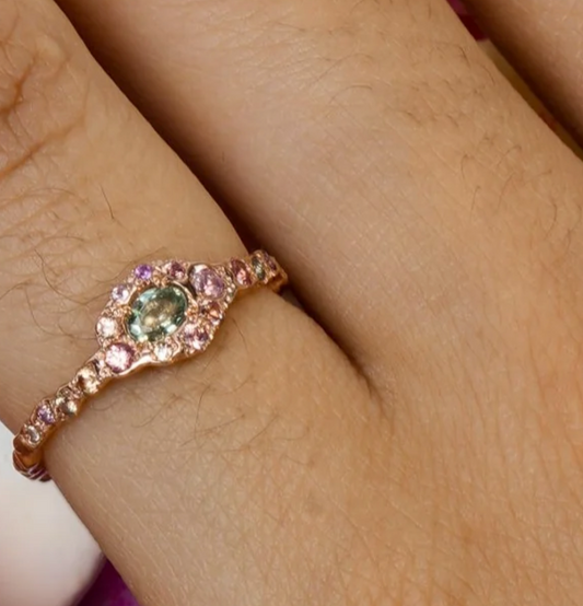 Dallas Maynard Green Sapphire Fairy Ring