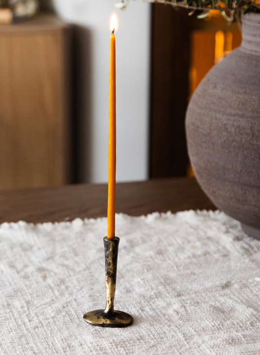 Out Of The Blue Antiqued Brass Candlestick