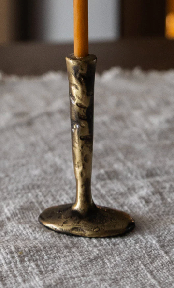 Out Of The Blue Antiqued Brass Candlestick