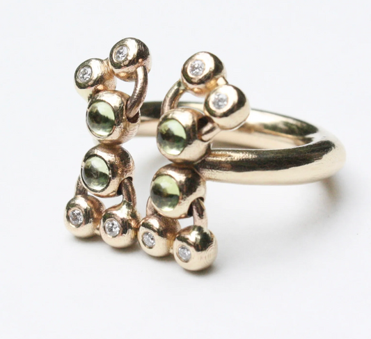 Claire Zurkowski 14k with Peridot & Diamond Ring 25119