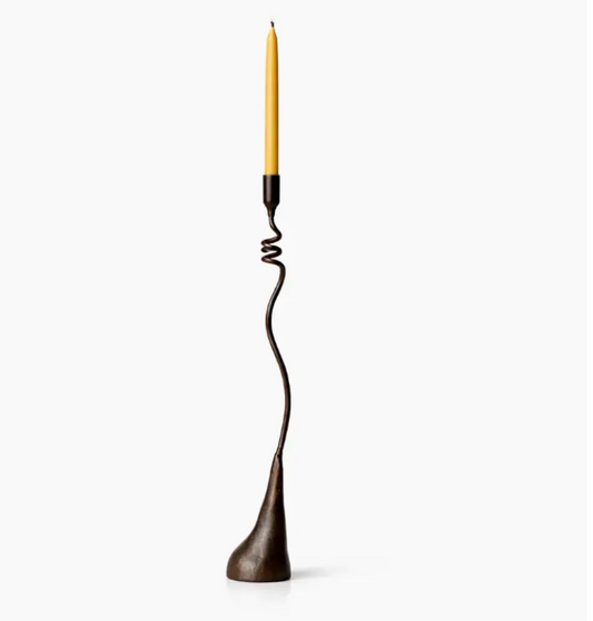 Sekoya Cats and Jasmine Candle Holder 𝐃𝐞𝐭𝐚𝐢𝐥𝐬 • Material: Iron / Wrought Iron • Base: Sand-cast iron • Style: Contemporary • Sold: Individually  𝐃𝐢𝐦𝐞𝐧𝐬𝐢𝐨𝐧𝐬 • Base: 2 1/4” • Height: 19”