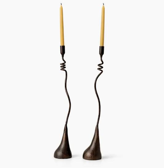 Sekoya Cats and Jasmine Candle Holder 𝐃𝐞𝐭𝐚𝐢𝐥𝐬 • Material: Iron / Wrought Iron • Base: Sand-cast iron • Style: Contemporary • Sold: Individually  𝐃𝐢𝐦𝐞𝐧𝐬𝐢𝐨𝐧𝐬 • Base: 2 1/4” • Height: 19”