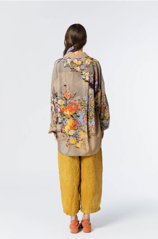 Anntian Bright Bouquet Silk Shirt