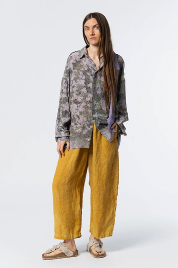 Anntian Muted Floral Silk Shirt