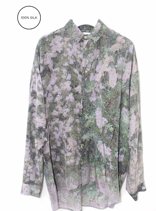 Anntian Muted Floral Silk Shirt