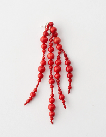 Mussels and Muscles Recycled Coral Glyzinia Earrings Long Pair