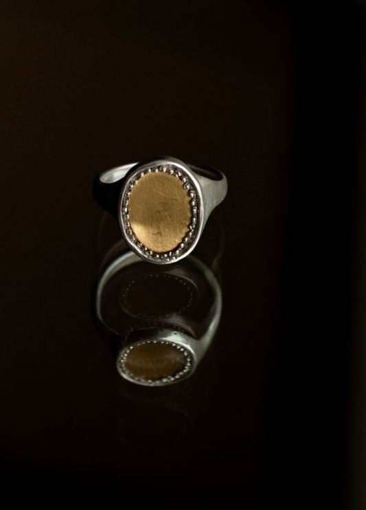 Atelier Narce Silver and Gold Signet Ring