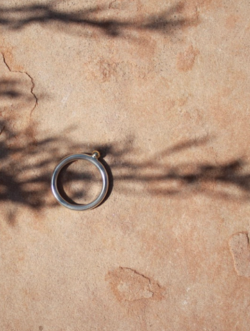 Cindre Sterling and 14k Yellow Gold Single Glob Ring