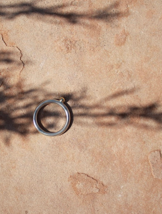 Cindre Sterling and 14k Yellow Gold Single Glob Ring