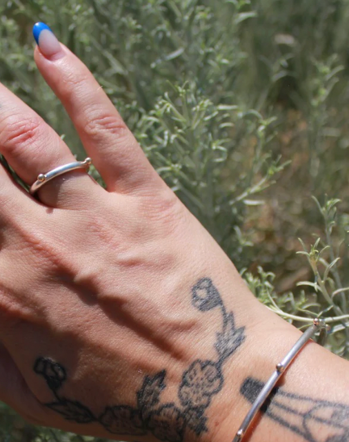 Cindre Sterling and 14k Yellow Gold Quad Glob Ring