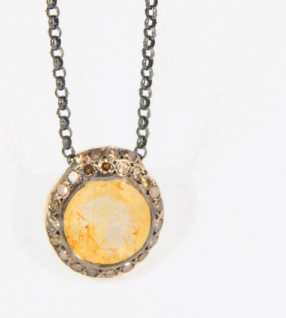 Rosa Maria Petite Golden Quarts Necklace