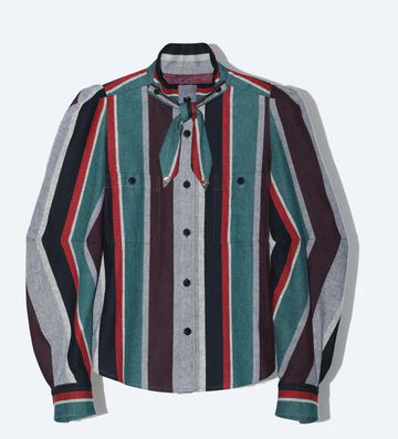 Toga Japan Flannel Striped Shirt Green