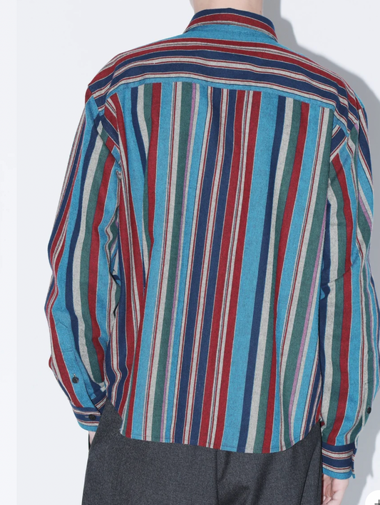 Toga Japan Flannel Striped Shirt Blue
