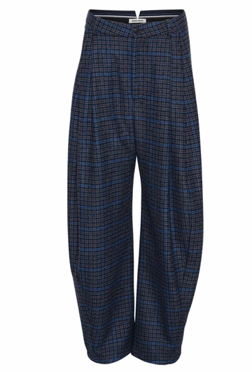 Henrik Vibskov One Pant in Blue Wool Check