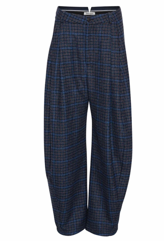 Henrik Vibskov One Pant in Blue Wool Check