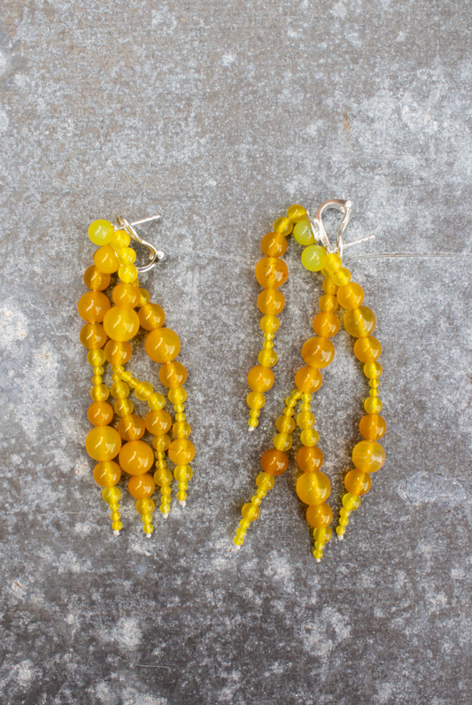 Mussels and Muscles Lemon Agate Glyzinia Earrings Short