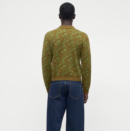 Henrik Vibskov Frogpond Sweater in Mustard Blurred Green