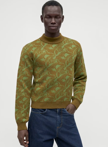 Henrik Vibskov Frogpond Sweater in Mustard Blurred Green