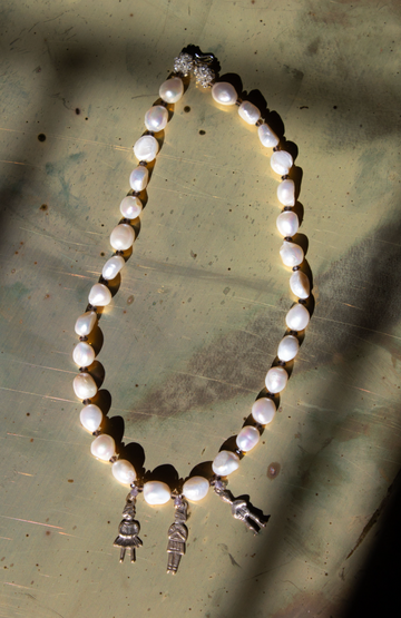 Jacki Holland Fresh Water Pearl, Smoky Quartz and Iolite Necklace