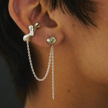 Faris Zelda Stud Cuff Sterling Silver & Peridot Single