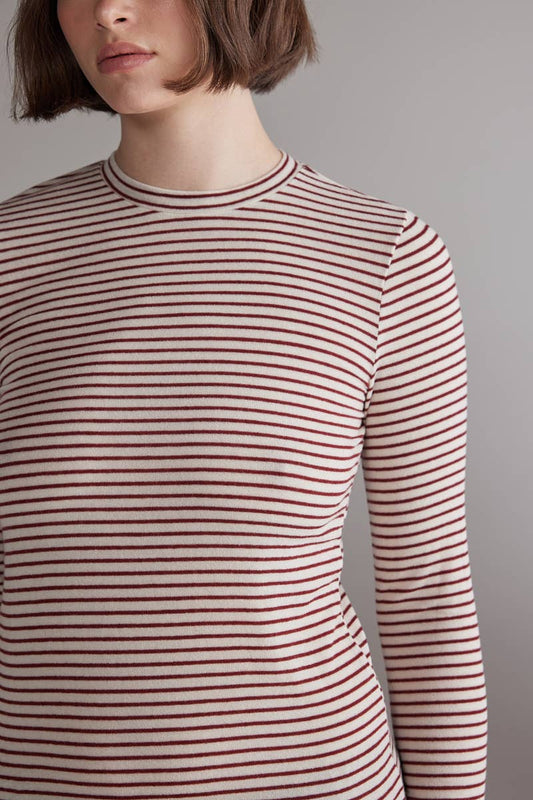 Amente Wool Blend Stripe Knit Top