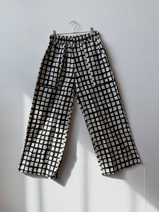 Happy French Gang Omar Black Grid Pants