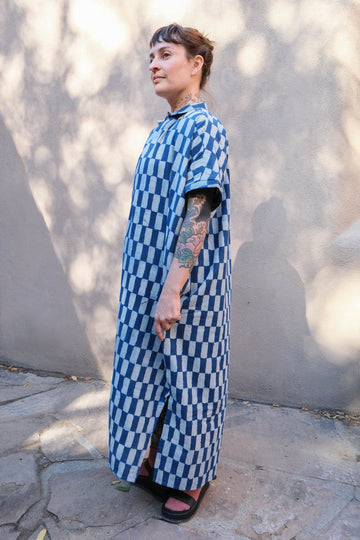 Happy French Gang Elise Big Rectangle Dress (Indigo)
