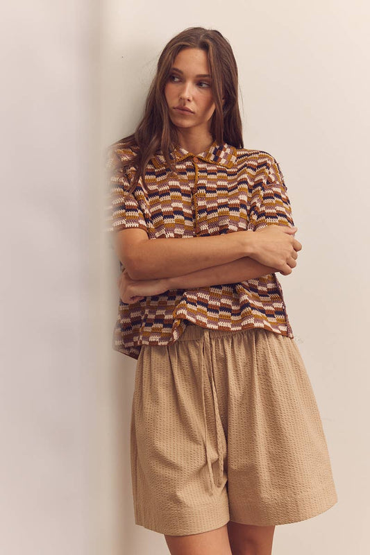 Amente Hand made button down cotton sweater