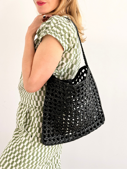 Happy French Gang Maha Black Leather Bag