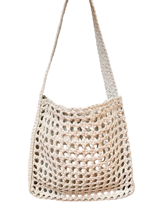 Happy French Gang Maha White Leather Bag