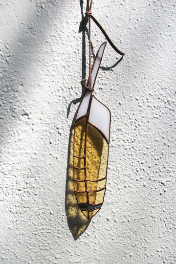 Colin Adrian Glass Red Tail Hawk Feather