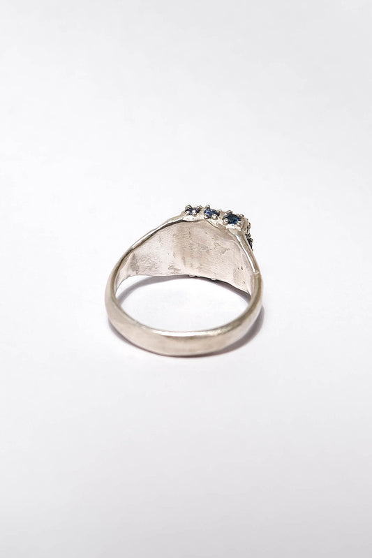 Atelier Narce Sterling and Sapphire Signet Ring