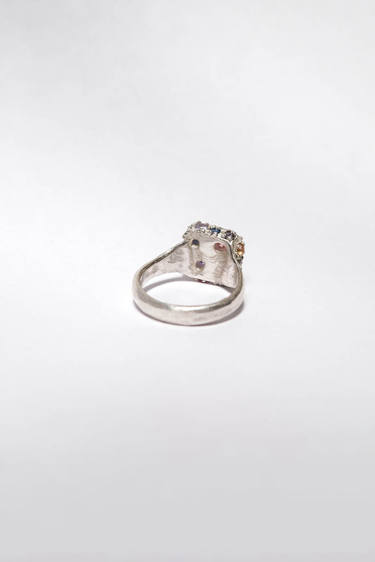 Atelier Narce Sterling Silver with Colorful Sapphires Ring