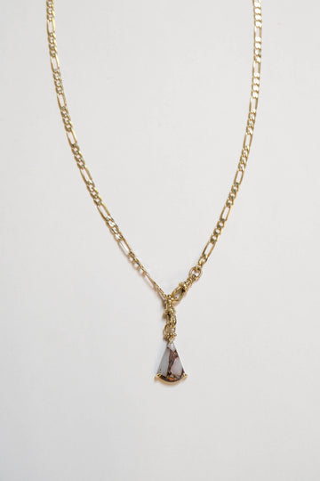 Metier London Flats Necklace with Pink Opal Orion Plaque