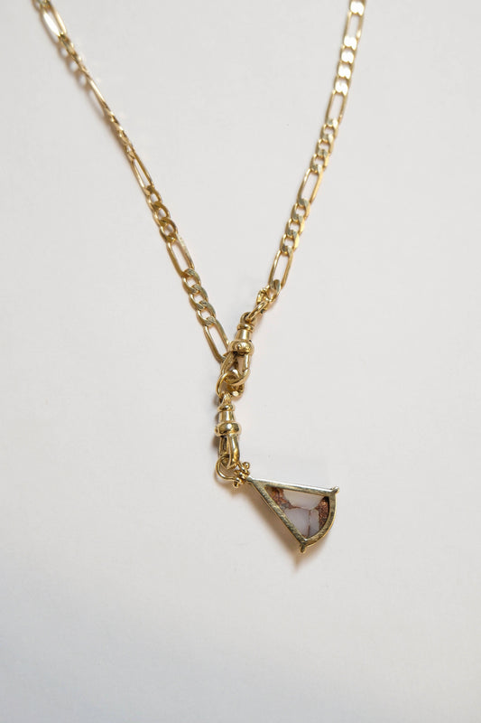 Metier London Flats Necklace with Pink Opal Orion Plaque