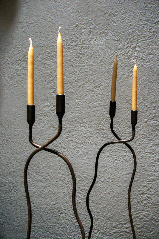 Sekoya Soulmates Double Candleholder with Beeswax Taper