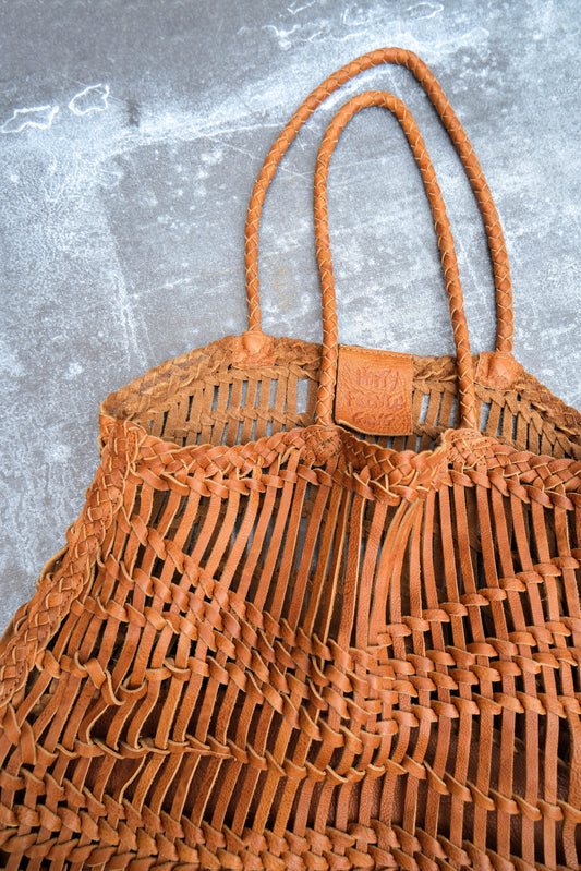 Happy French Gang Luni Tan Woven leather Bag